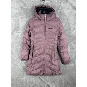 Marmot Parka Coat Jacket 700 Down Fill Faux Fur Hood Womens Small Hiking Utility